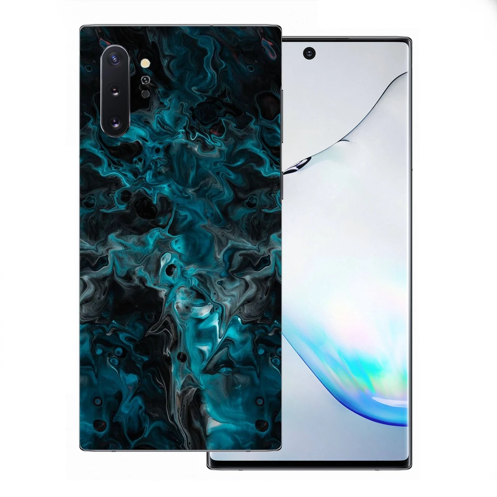 Samsung Galaxy Note 10 Plus - Kék márvány mintás hátlap fólia