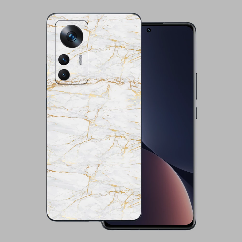 Xiaomi 12 Lite - Arany márvány mintás hátlap fólia