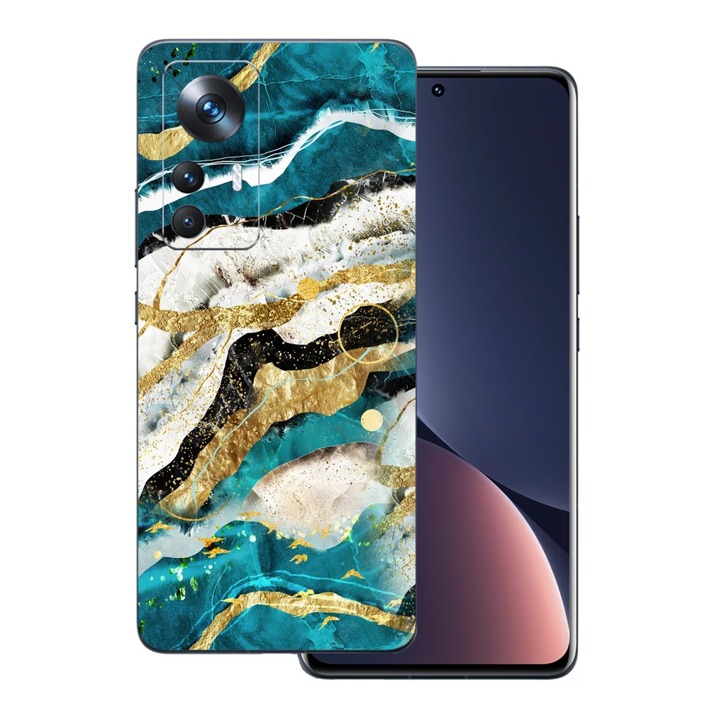 Xiaomi 12 Lite - Kék agata mintás hátlap fólia