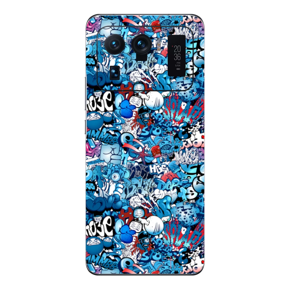 Xiaomi Mi 11 Ultra - Kék graffiti mintás hátlap fólia