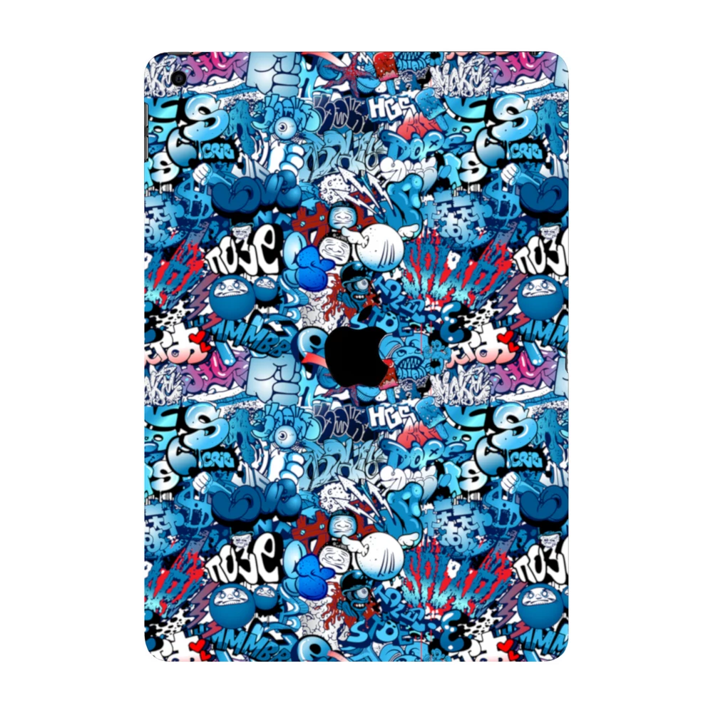 iPad 10.2" ( 2021, gen 9 ) - Kék graffiti mintás hátlap fólia