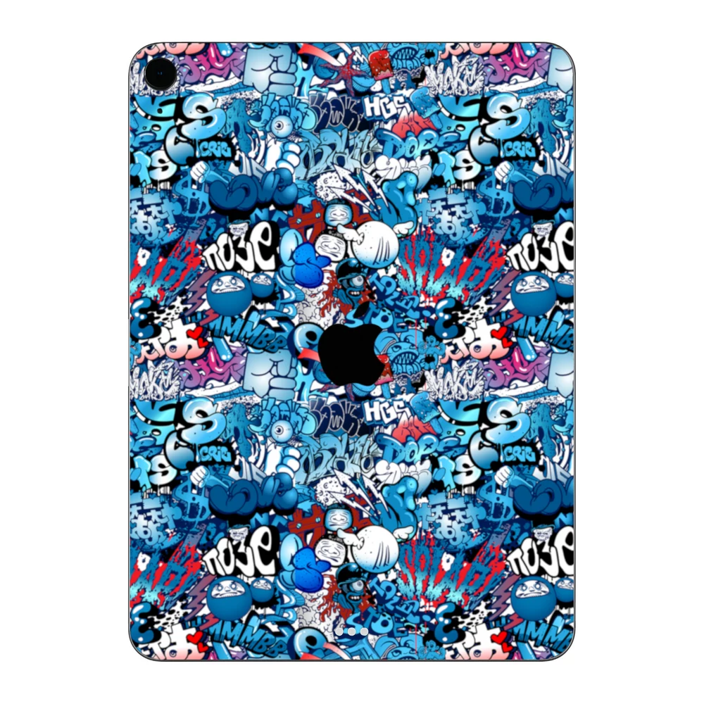 iPad Air 4 - Kék graffiti mintás hátlap fólia