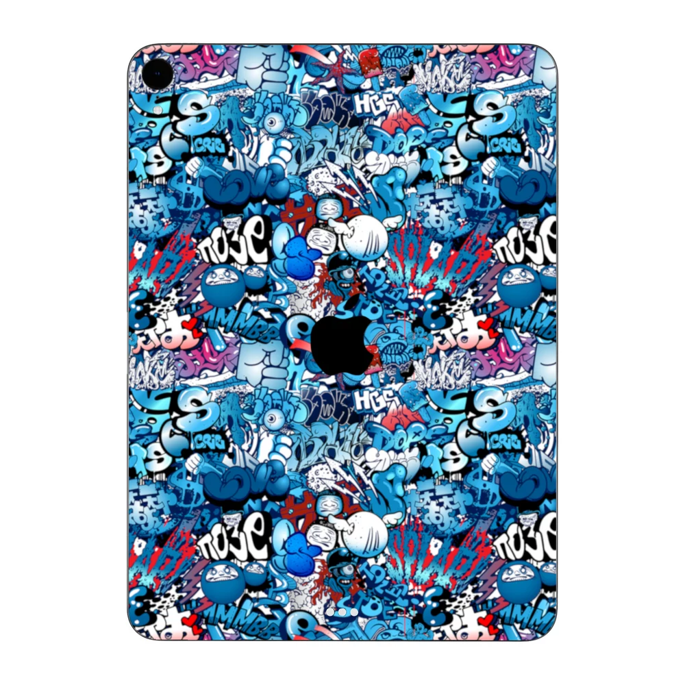 iPad Pro 11" ( 2018 - 2019, gen 1 ) - Kék graffiti mintás hátlap fólia